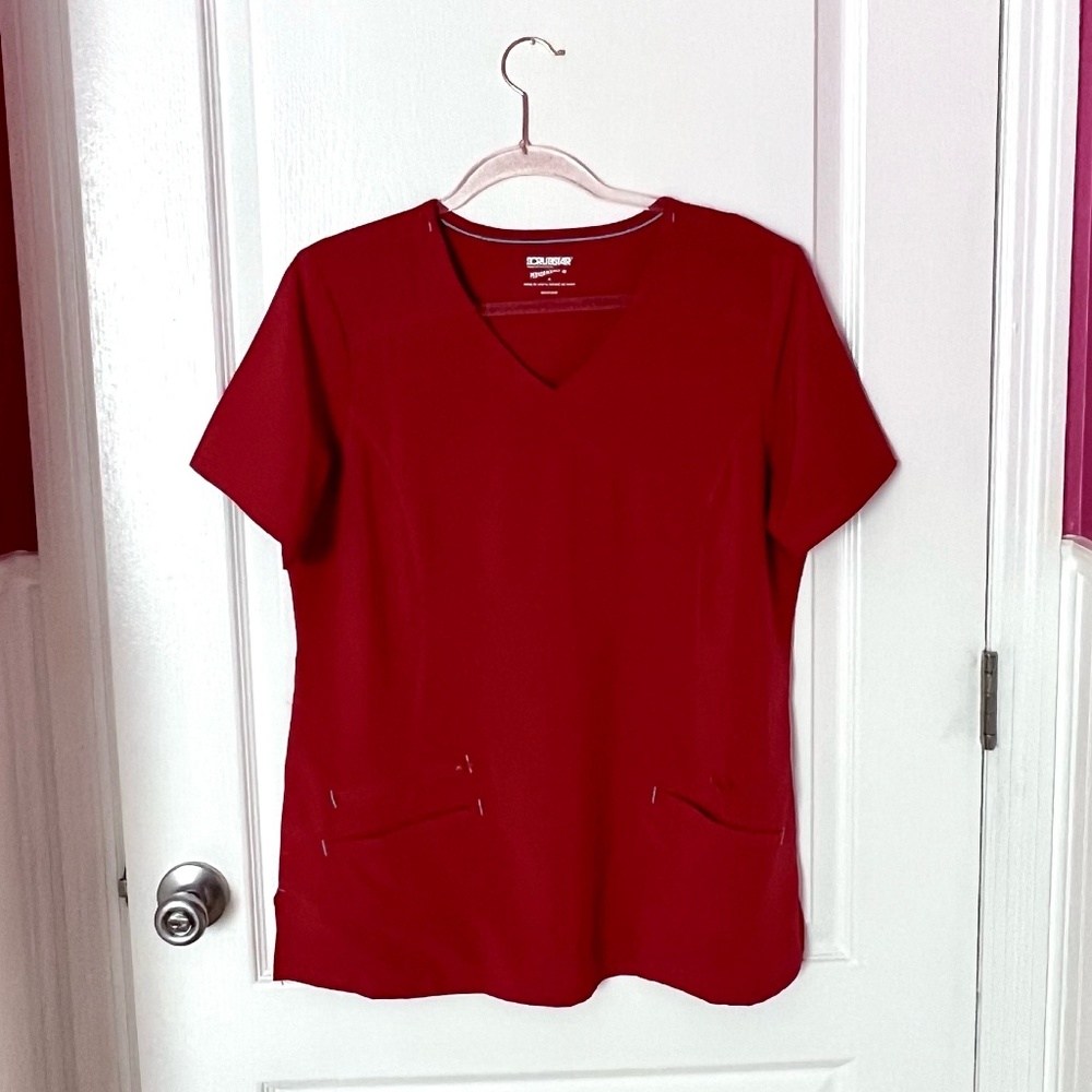 Scrubstar Women's Fashion Premium Performance Mock Wrap Chili Red Scrub Top M